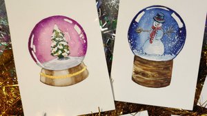 Урок "Снежный шар с ёлочкой", материалы к уроку в комментариях к видео