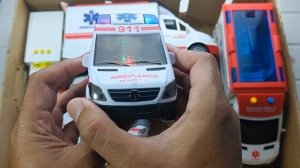 Ambulance minicar run.Check and Emergency drive on the slope.siren sound Car toys.