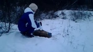 Эпичное падение с горки. Зима.