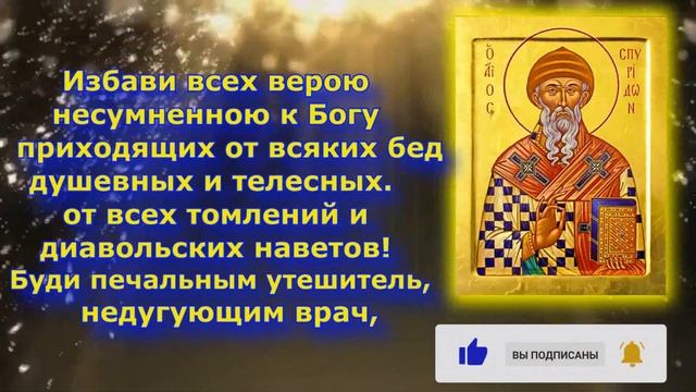Молитва Спиридону Тримифунтскому 25 декабря смотреть онлайн
