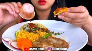 ASMR SPICY STEAK BURRITO & TACOS *RICE & BEANS PLATE 먹방 MUKBANG Eating Sounds (NO TALKING) ASMR Pha