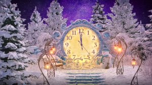 Волшебная новогодняя анимация - минута до Нового года, часы 2025 . Рождественская сказка
