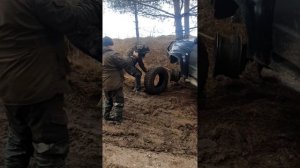 установка шины на уаз в полевых условиях