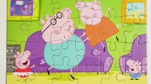 Свинка Пеппа - Папа Свин и Мама Свинка танцуют - собираем пазлы для детей. Peppa Pig Puzzle