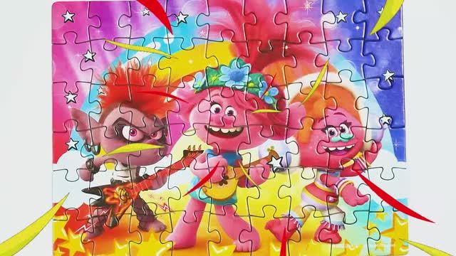 Тролли Мировой тур Розочка и Рокс - собираем пазлы для детей с героями мультика Тролли смотреть онлайн