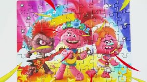 Тролли Мировой тур Розочка и Рокс - собираем пазлы для детей с героями мультика Тролли