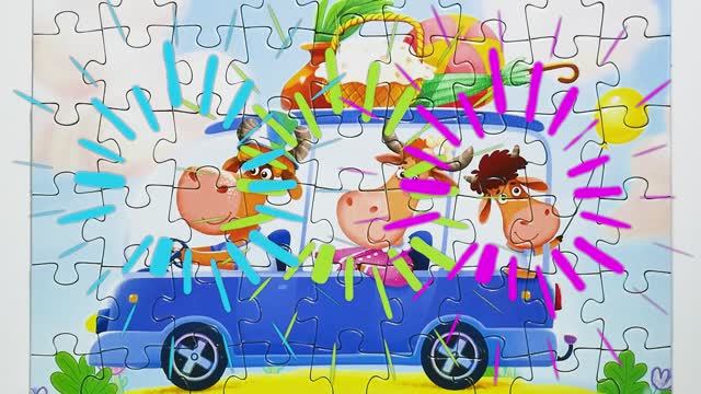 Бурёнка Даша Мультфильм - собираем пазлы для детей смотреть онлайн