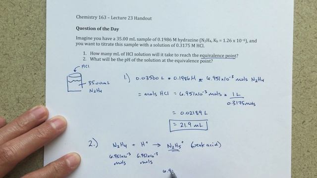 General Chemistry III - Solving for the pH at the equivalence point - Weak Base + Strong Acid смотреть онлайн