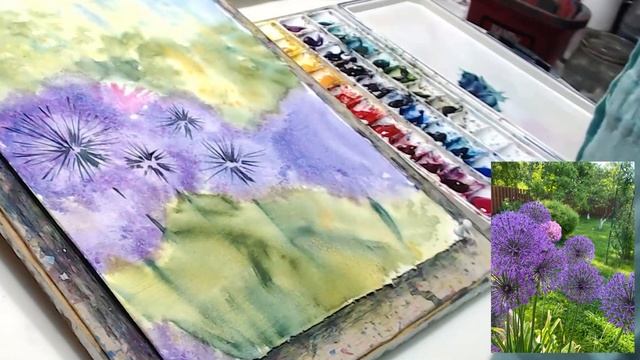 Adding salt to watercolor florals and lifting paint with QoR Lift Aid смотреть онлайн