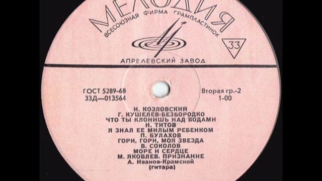 Иван Козловский - Старинные романсы (сторона 2) Lp