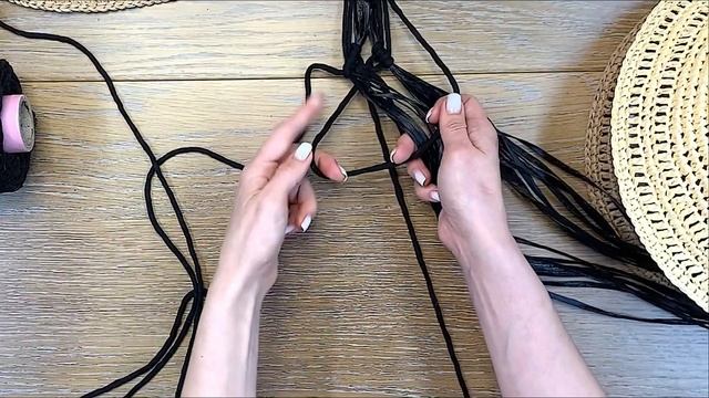 МК по плетению ленты в технике макраме на шляпу