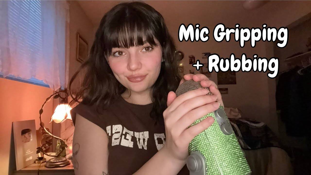 ASMR Fast Aggressive Mic Gripping Rubbing (Collarbone Tapping, Mouth Sounds, Gloves, Rambles) смотреть онлайн