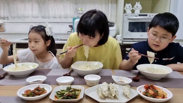 [집밥먹방]💕 콩국수에 설탕넣어요? 소금넣어요?시원한 콩국수 먹방 열무김치와 꿀조합!! Cold bean noodles Mukbang Korean Foods Eating show