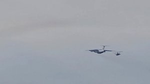 Ка 52 сопровождает взлетающий ИЛ-76мд. 2024. Хмеймим.