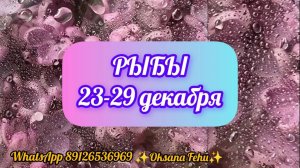 РЫБЫ. Неделя 23 - 29 декабря.