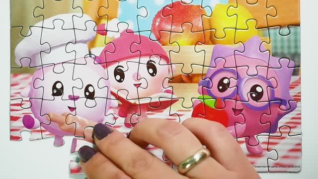 Малышарики Крош, Пандочка и Нюшенька - собираем пазлы для детей | Раскрашка ТВ смотреть онлайн