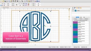 How to Color Sort Natural Circle Applique Monogram from The Itch 2 Stitch in Embrilliance Essential