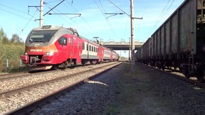 Электропоезд ЭП3Д-0042 Нижний Новгород - Вязники на перегоне Доскино - Игумново