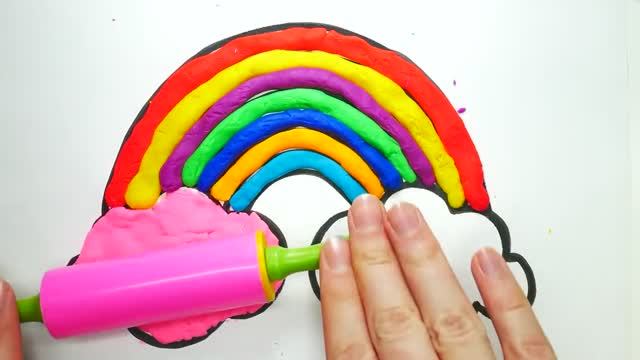 Радуга Раскраска из Плей До для Детей How to Make Coloring Rainbow with Play Doh for Kids смотреть онлайн