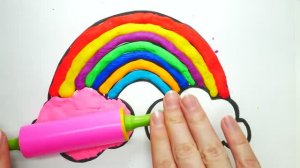 Радуга Раскраска из Плей До для Детей How to Make Coloring Rainbow with Play Doh for Kids