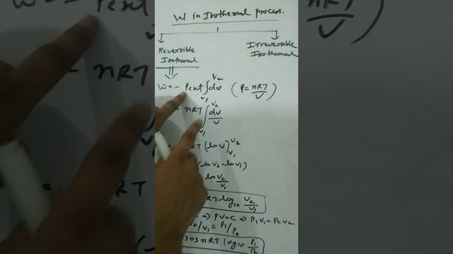 Workdone calculation in reversible isothermal process #neet2022 #chemistry #jee  #short #shortvideo
