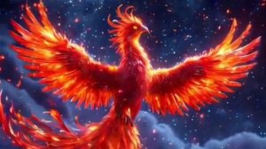 Феникс на фоне ночного неба