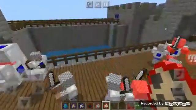 minecraft сражение красные vs синих