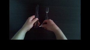 Мультитул походный 6 в 1 / Большая ложка+вилка+штопор+нож стальные