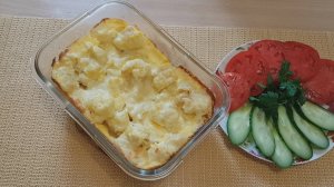 Цветная капуста с яйцом и сыром в духовке
