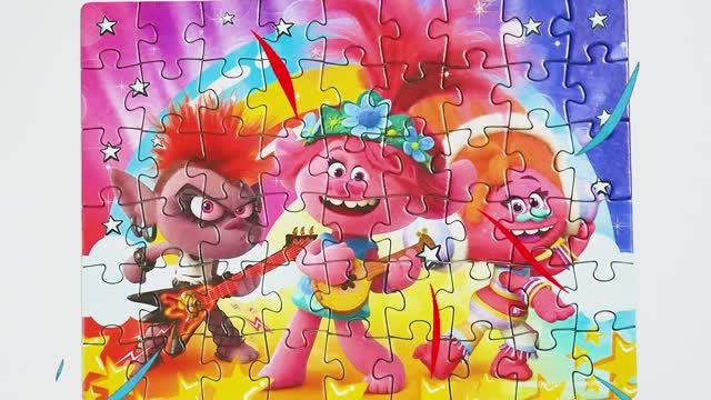 Тролли Мировой тур Мультик Розочка и Рокс - собираем пазлы для детей | Раскрашка ТВ смотреть онлайн