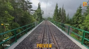 Штрбске Плесо - Штрба - Штрбске Плесо (железная дорога, Словакия) вид машиниста, 4K 60fps UHD