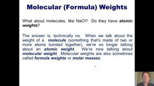 Chapter 3 - Stoichiometry, Formulas and Equations: Part 3 of 8