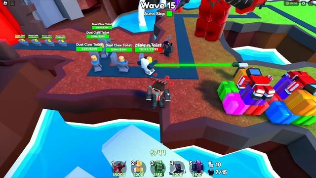 Тестируем титана Dril mana в Toilet tower defence смотреть онлайн