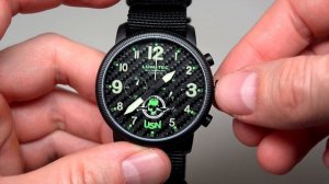 LUM-TEC USN COMBAT B26 MENS WATCH REVIEW WITH LUME DEMO