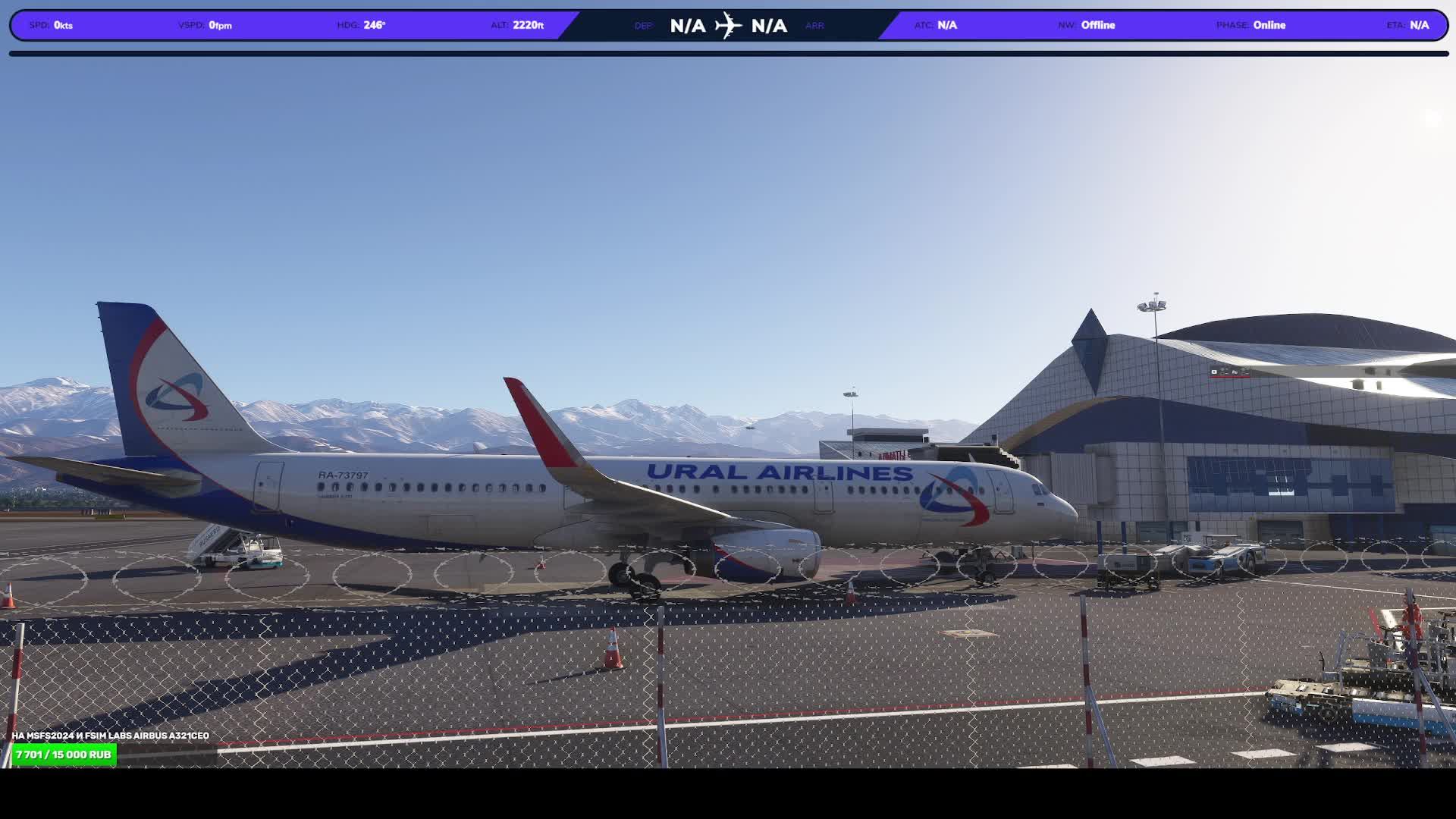 MSFS2024, Fenix simulations A320-200 SL, SVR005, Vatsim, Almaty(UAAA) - Samarkand(UTSS)