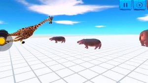 Giraffes vs Hippopotamus - Animal Revolt Battle Simulator