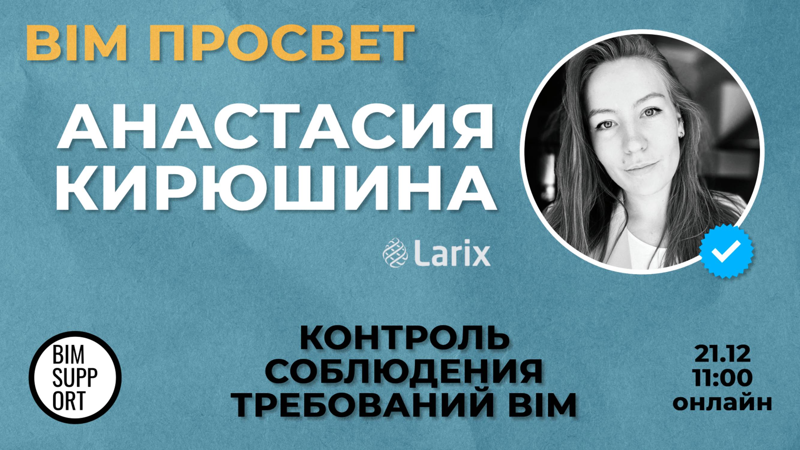 Как контролировать требования с помощью Larix? Рассказала Анастасия Кирюшина. BIM Просвет 21.12.24