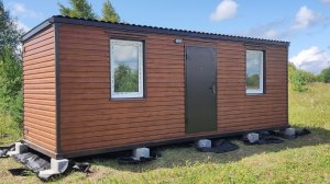 Дачный домик Люкс  вагончик бытовка блок контейнер металлический 7 метровый  Дуб 3D