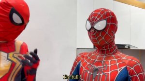 5 RED SPIDER-MAN Bros || No No No , Today is RED COLOR DAY !! ( Red Food , Red Nerf Gun ... )