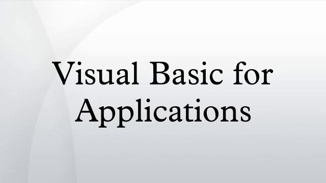 Visual Basic for Applications смотреть онлайн