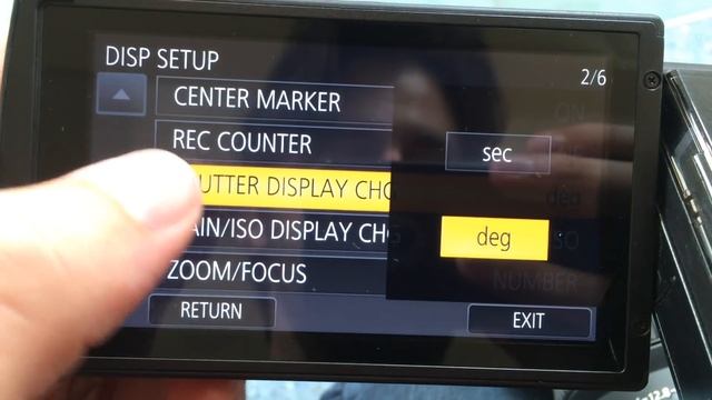 How to set shutter angle and ISO on Panasonic DVX200
