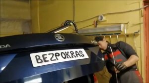 Шкода Рапид ремонт багажника без покраски