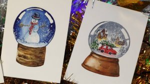 Урок "Снежный шар со снеговичком", материалы к уроку в комментариях к видео