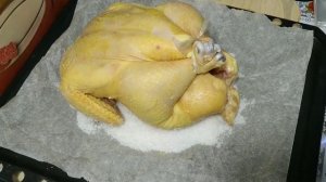 Как приготовить курицу в духовке. Курица на соли как приготовить