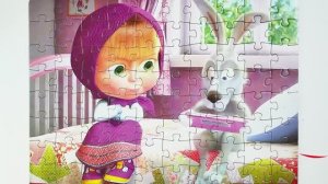 Маша и заяц смотрят мультик - собираем пазл для детей Маша и Медведь ( Masha and the Bear puzzles )