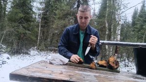 разделка и сушка чаги