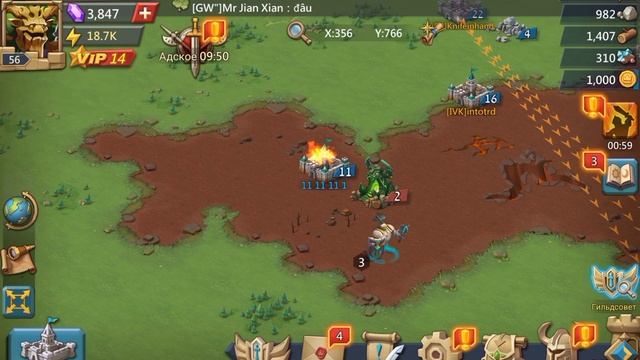 Китайский Гэнг-Бэнг на избушку в LORDS MOBILE смотреть онлайн