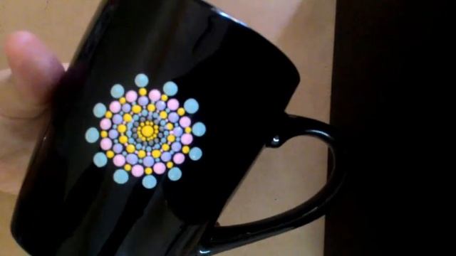 Dot mandala painted black coffee mug.. 💞💕😘