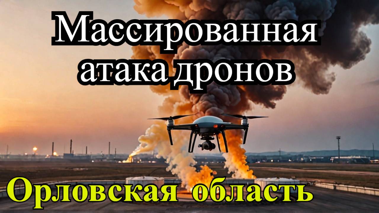 Массированная атака БПЛА в Орловской области пожа