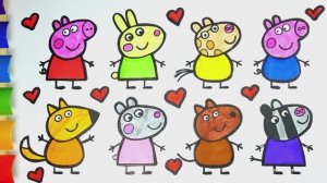 Свинка Пеппа Мультик - Раскраска для Детей - Пеппа и Её Друзей | Учим Цвета | Раскрашка ТВ